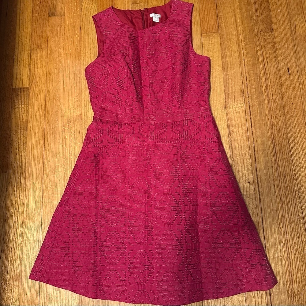 J.Crew Dress Women's 4 Red Burgundy Wine Knee Length Sleeveless  (d)4